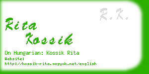 rita kossik business card